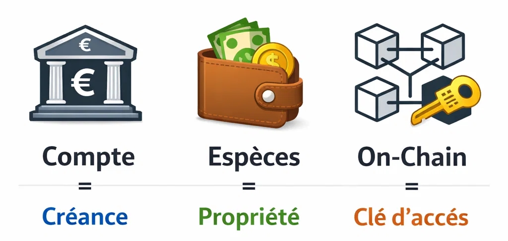 L'argent sur un compte bancaire n'est pas légalement considéré comme un bien déposé, mais comme une créance envers la banque.