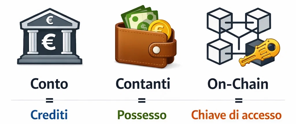 Il denaro sul conto non è giuridicamente un bene depositato, ma un credito nei confronti della banca.