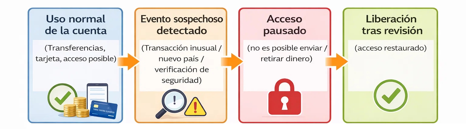 Procedimiento para bloquear una cuenta bancaria: explicación del proceso de verificación, restricción y desbloqueo.
