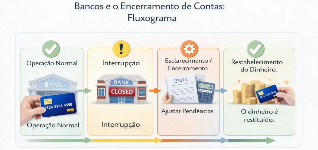 Quando um banco fecha, o acesso ao seu dinheiro é suspenso enquanto a atribuição é organizada.